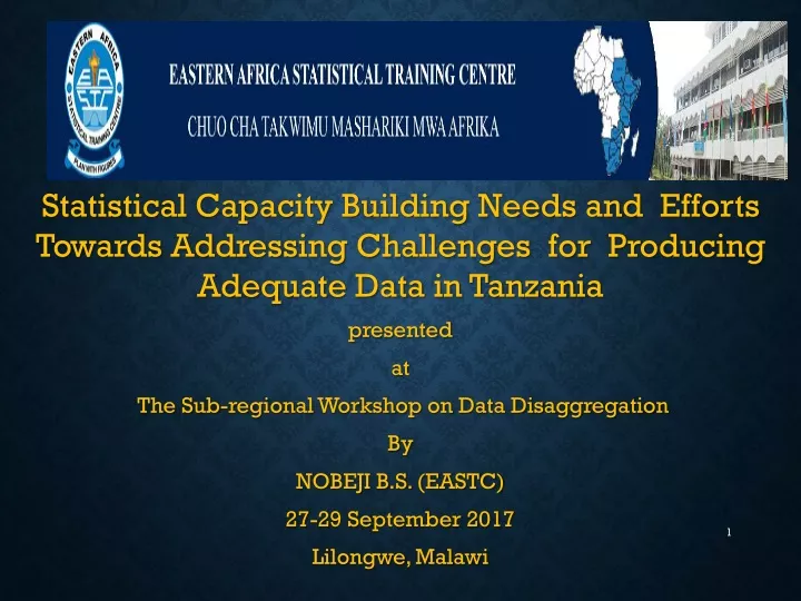 statistical capacity building needs and efforts