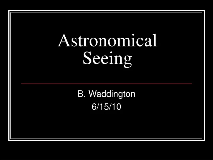 astronomical seeing