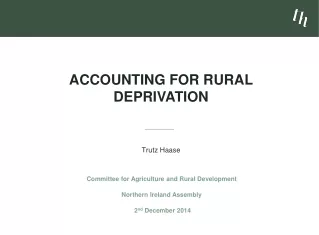 Accounting for Rural deprivation