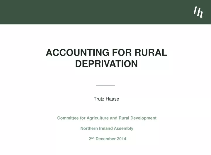 committee for agriculture and rural development northern ireland assembly 2 nd d ecember 20 14