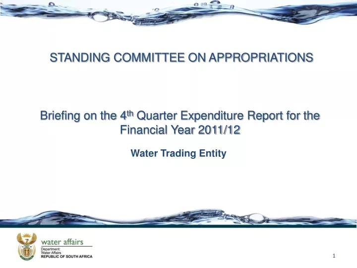 standing committee on appropriations