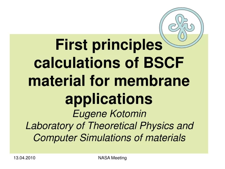 first principles calculations of bscf material
