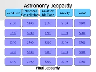 Astronomy Jeopardy