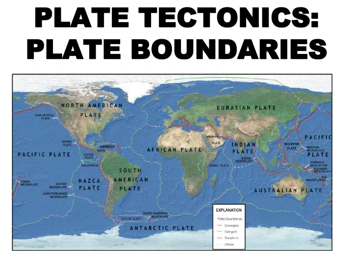 plate tectonics plate boundaries