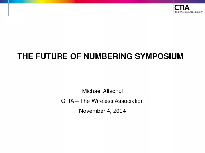 the future of numbering symposium