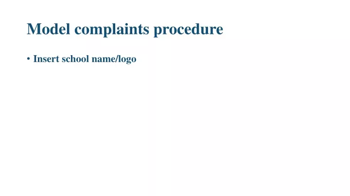 model complaints procedure