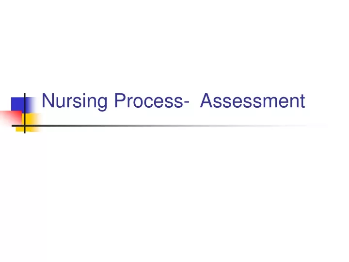 nursing process assessment