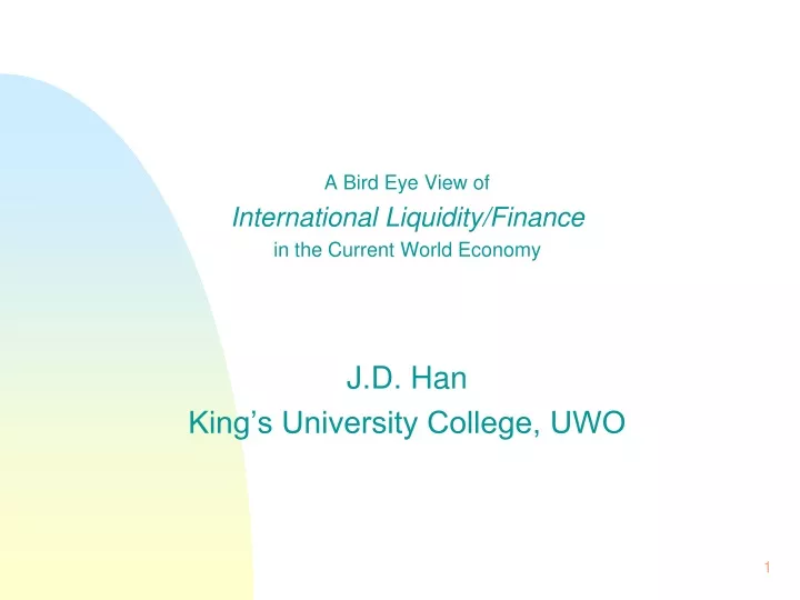 a bird eye view of international liquidity