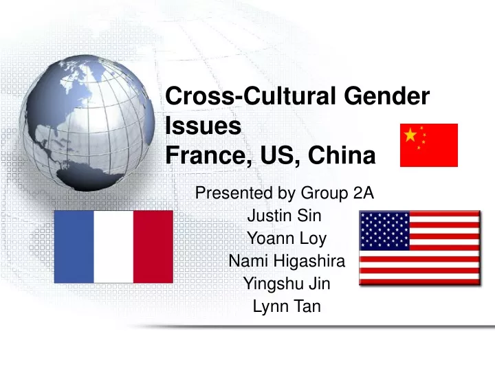 cross cultural gender issues france us china