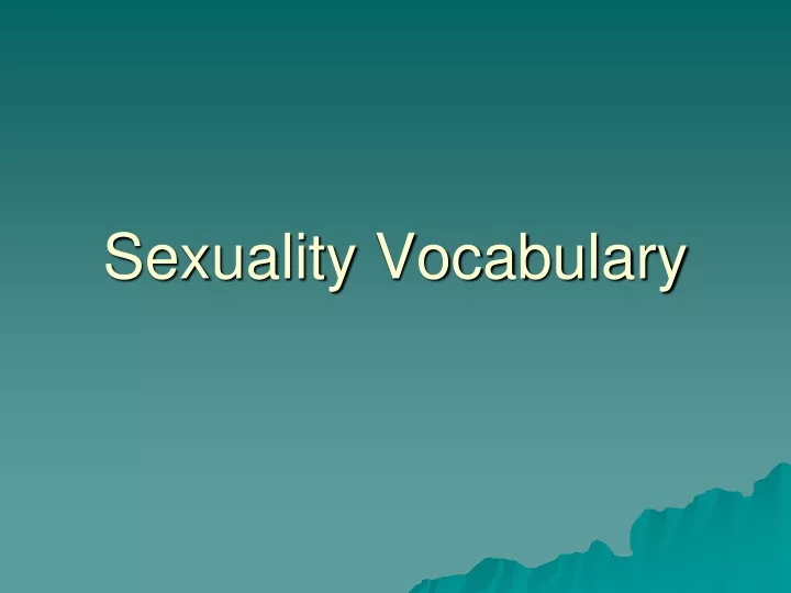 sexuality vocabulary