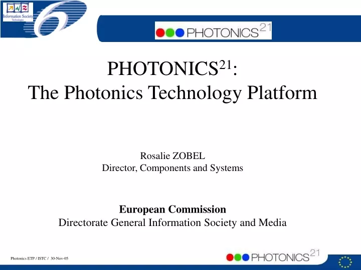 photonics 21 the photonics technology platform