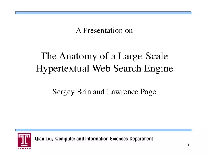 a presentation on the anatomy of a large scale