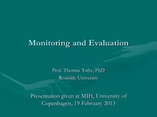Monitoring  and  Evaluation