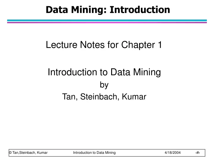 data mining introduction