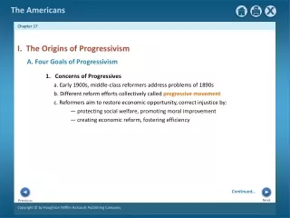 1.   Concerns of Progressives