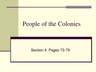 People of the Colonies