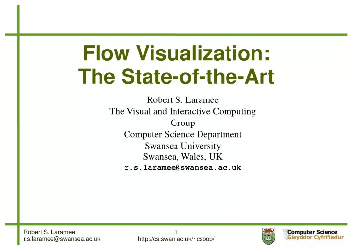 flow visualization the state of the art