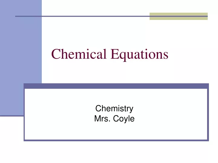 chemical equations