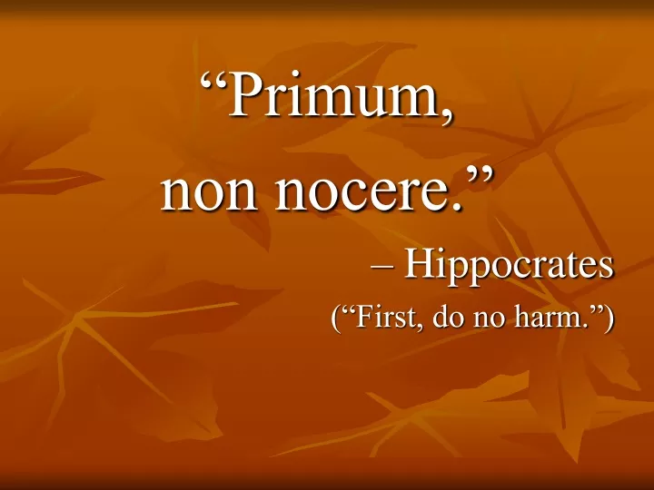 primum non nocere hippocrates first do no harm