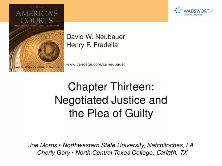 chapter thirteen negotiated justice and the plea of guilty