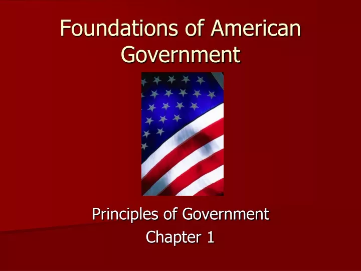 foundations of american government