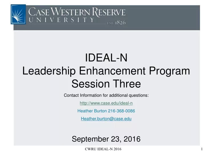 ideal n leadership enhancement program session
