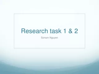 Research task 1 &amp; 2