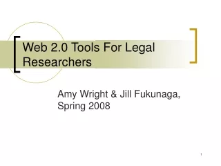 Web 2.0 Tools For Legal Researchers
