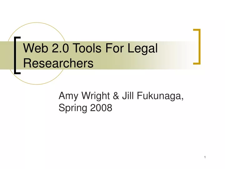 web 2 0 tools for legal researchers