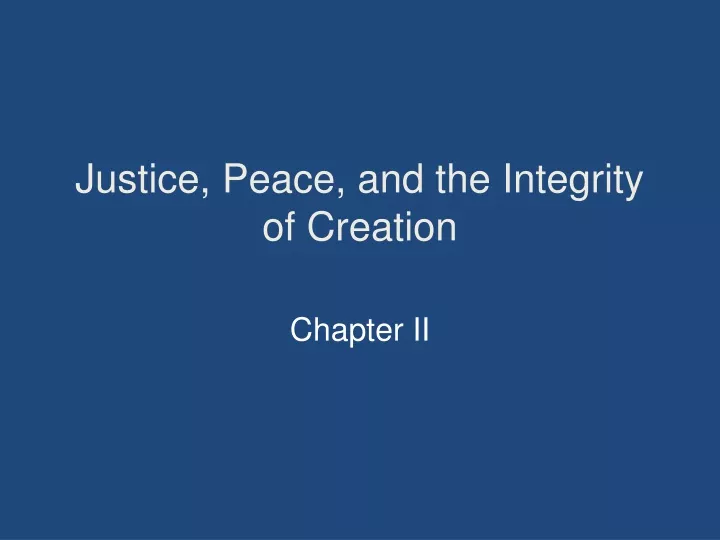 justice peace and the integrity of creation
