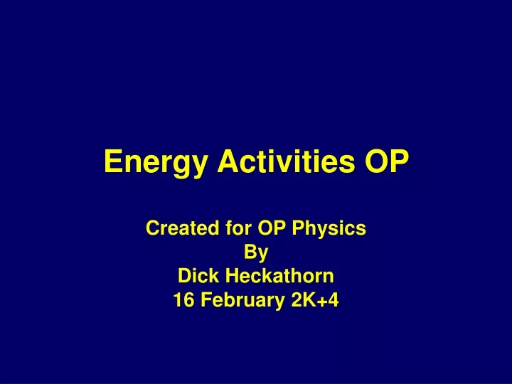 energy activities op