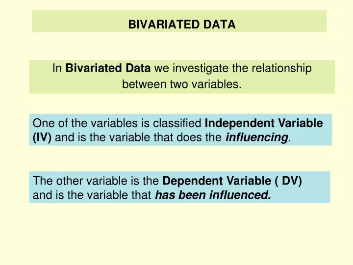 bivariated data