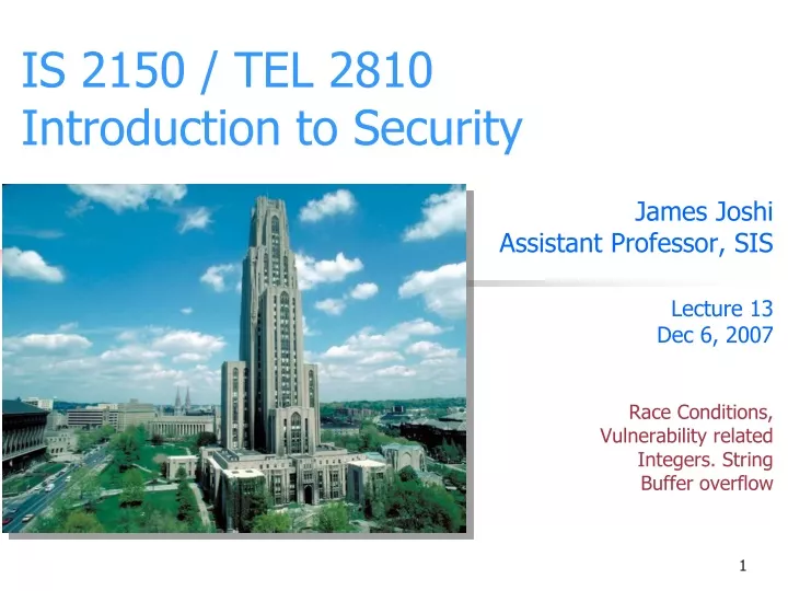 is 2150 tel 2810 introduction to security