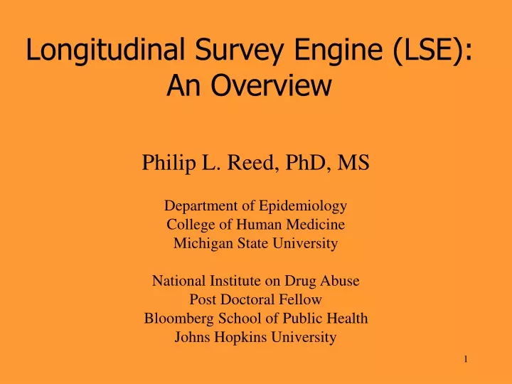 longitudinal survey engine lse an overview