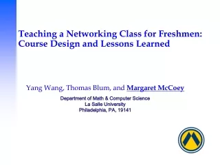 Teaching a Networking Class for Freshmen: Course Design and Lessons Learned