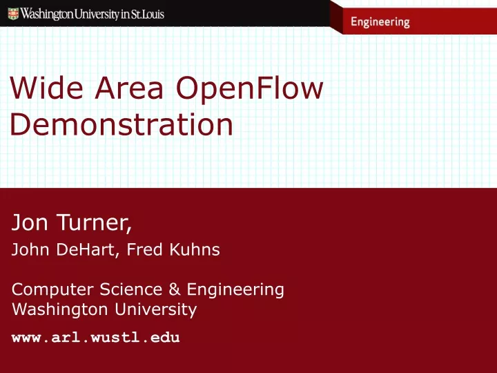 wide area openflow demonstration