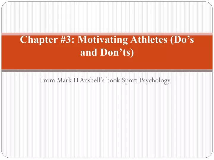 chapter 3 motivating athletes do s and don ts