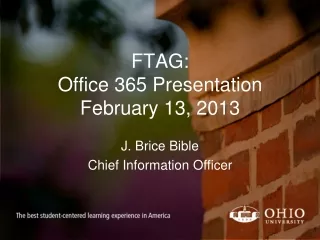 FTAG: Office 365 Presentation February 13, 2013