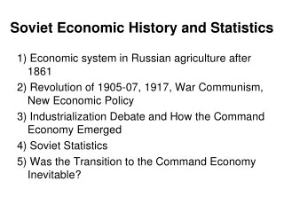 Soviet Economic History and Statistics