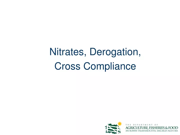 nitrates derogation cross compliance