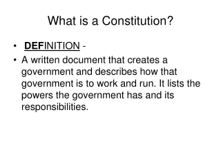 What is a Constitution?