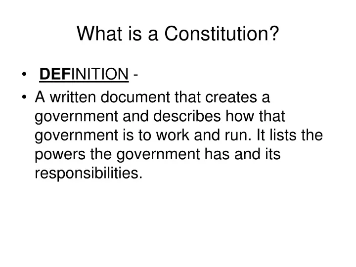 what is a constitution