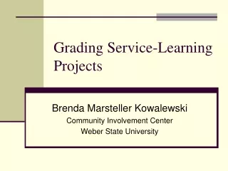 Grading Service-Learning Projects