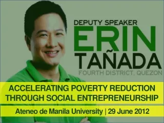 ACCELERATING POVERTY REDUCTION  THROUGH SOCIAL ENTREPRENEURSHIP