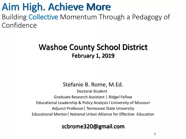 aim high achieve more building collective momentum through a pedagogy of confidence