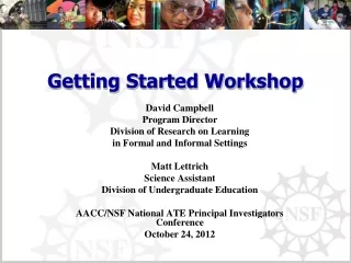 Getting Started Workshop