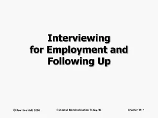 Interviewing  for Employment and Following Up