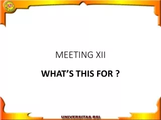 MEETING XII