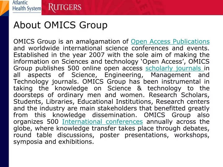 about omics group