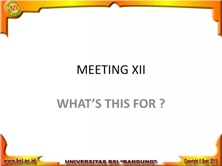 meeting xii